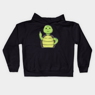 Grumpy Turtle Holding Middle finger funny gift Kids Hoodie